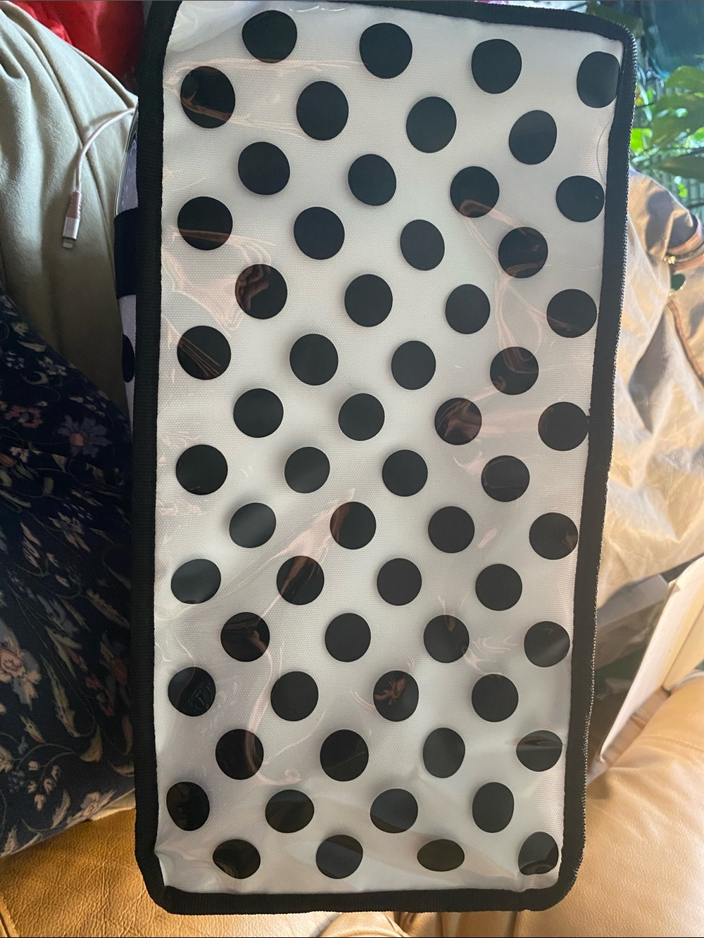kate spade White and Black Polka Dot Coated Insulated Cooler Bag **NWT** - Picture 7 of 11